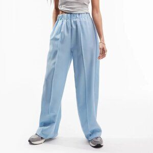 ASOS elastic waist tailored pants in light blue